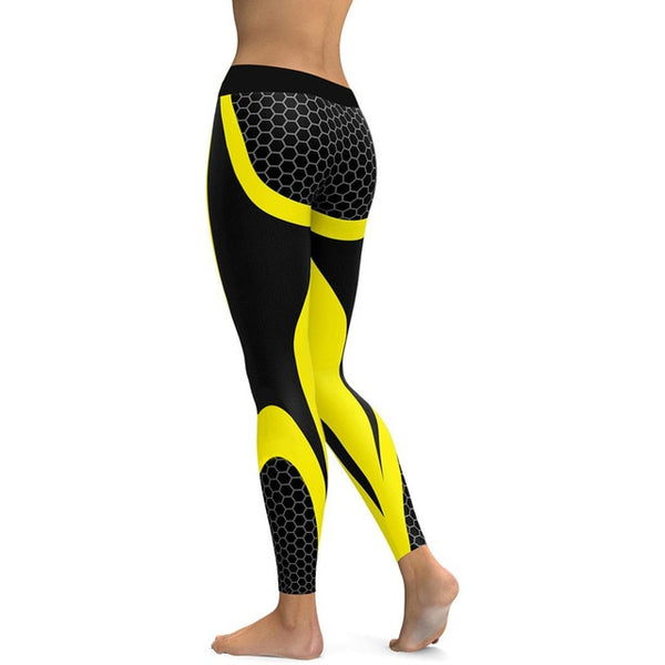 Mesh Pattern Print Leggings Fitness