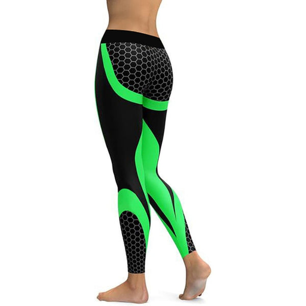 Mesh Pattern Print Leggings Fitness