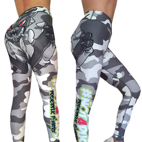 Camouflage Monster Print High Waist Leggings