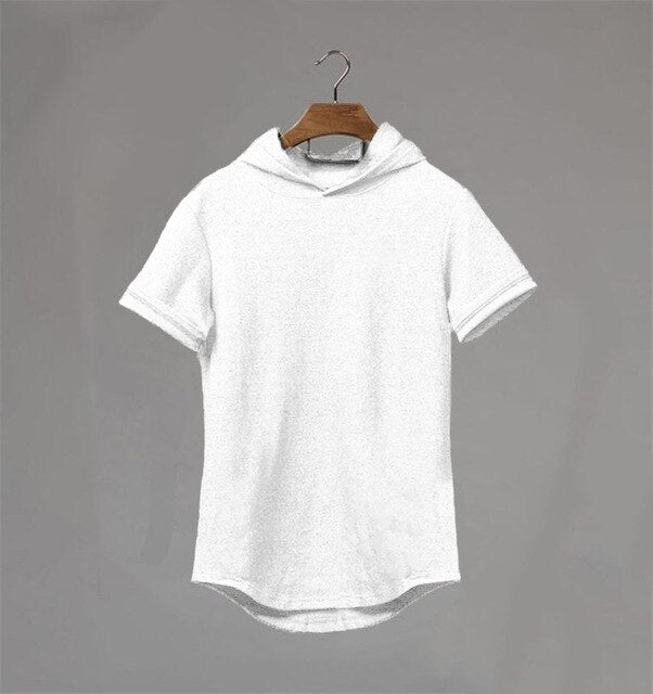 2019 New Gyms Hooded Short Sleeve T-shirt