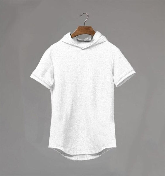 2019 New Gyms Hooded Short Sleeve T-shirt