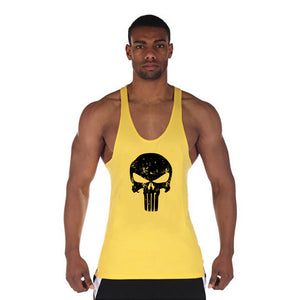 Skulls Printed Clothing Fitness Tank Top