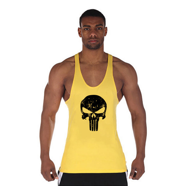 Skulls Printed Clothing Fitness Tank Top