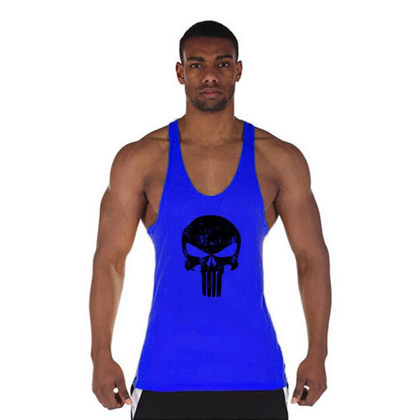Skulls Printed Clothing Fitness Tank Top