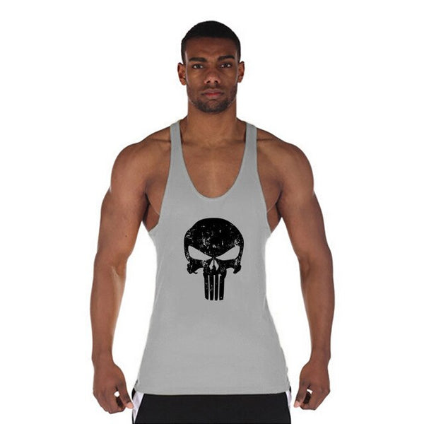 Skulls Printed Clothing Fitness Tank Top