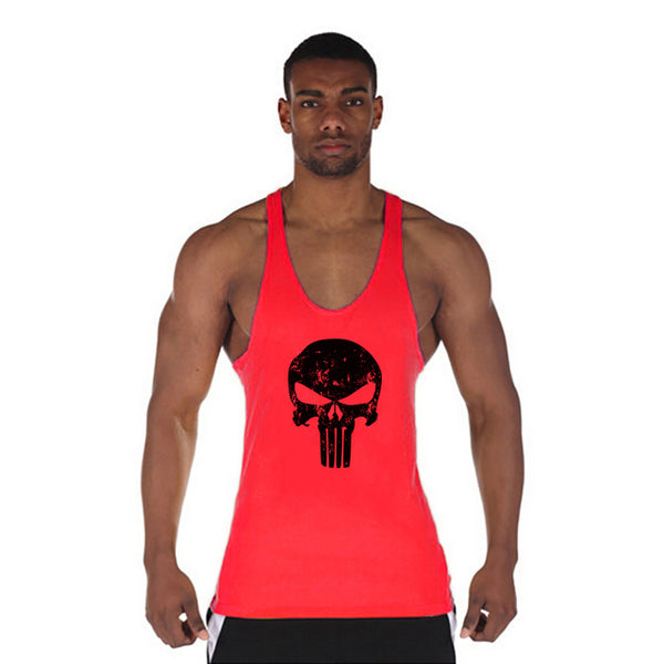 Skulls Printed Clothing Fitness Tank Top