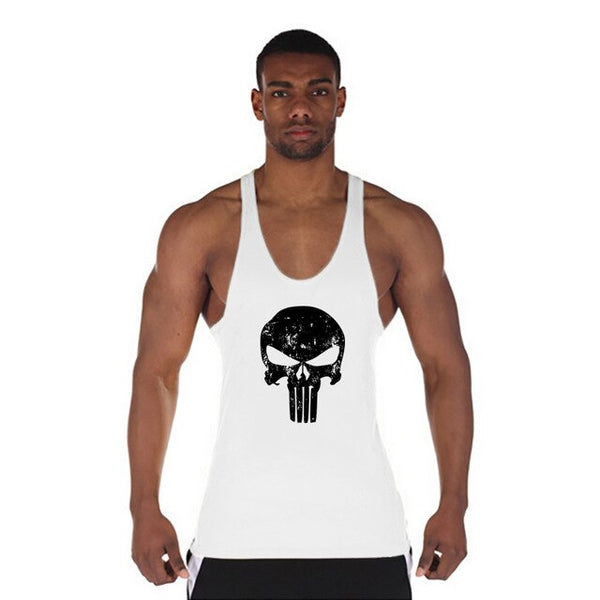 Skulls Printed Clothing Fitness Tank Top