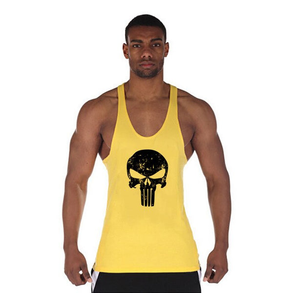 Skulls Printed Clothing Fitness Tank Top
